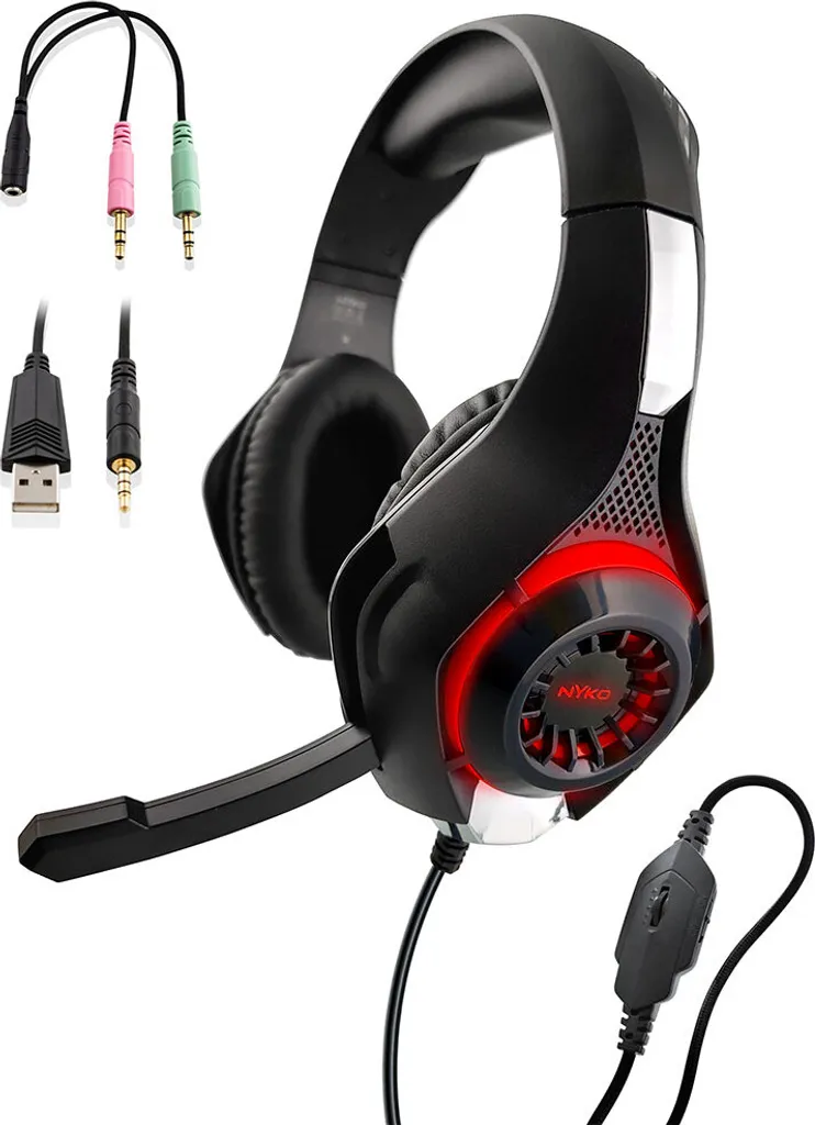 Casque gaming Nyko Core Taille unique Noir avec Micro pour PC et Console