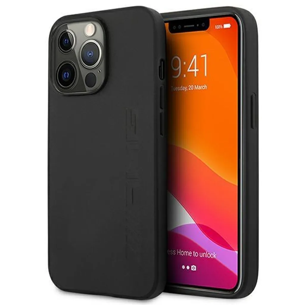 Offerta Custodia AMG iPhone 14 Pro Pelle Nera AMHCP14LDOLBK