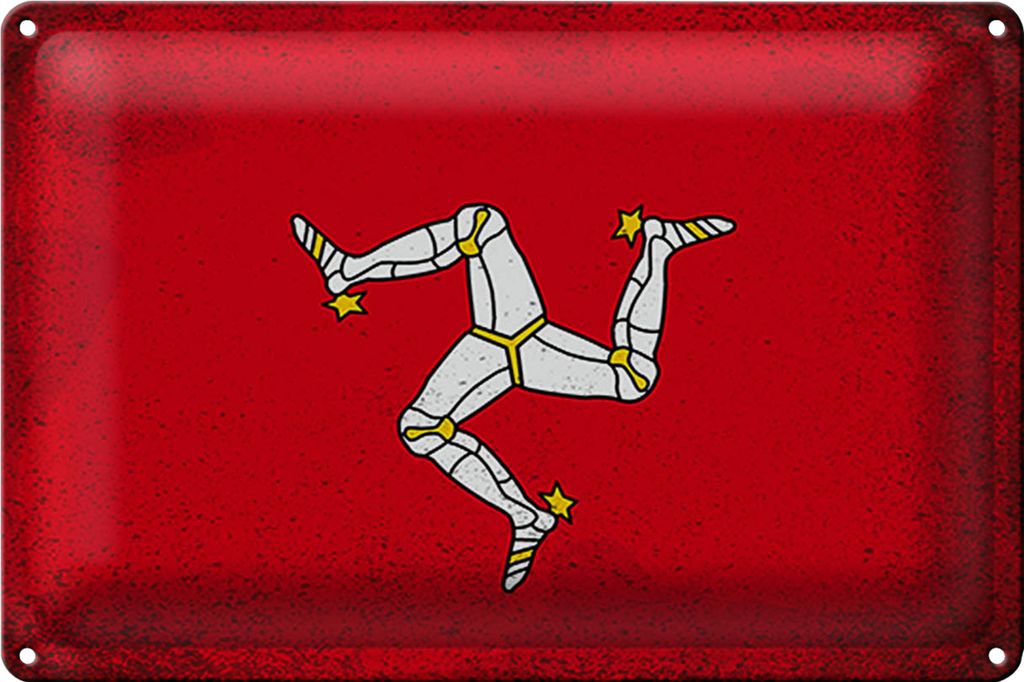 Blechschild Flagge Isle of Man 18x12cm Isle of Man Vintage
