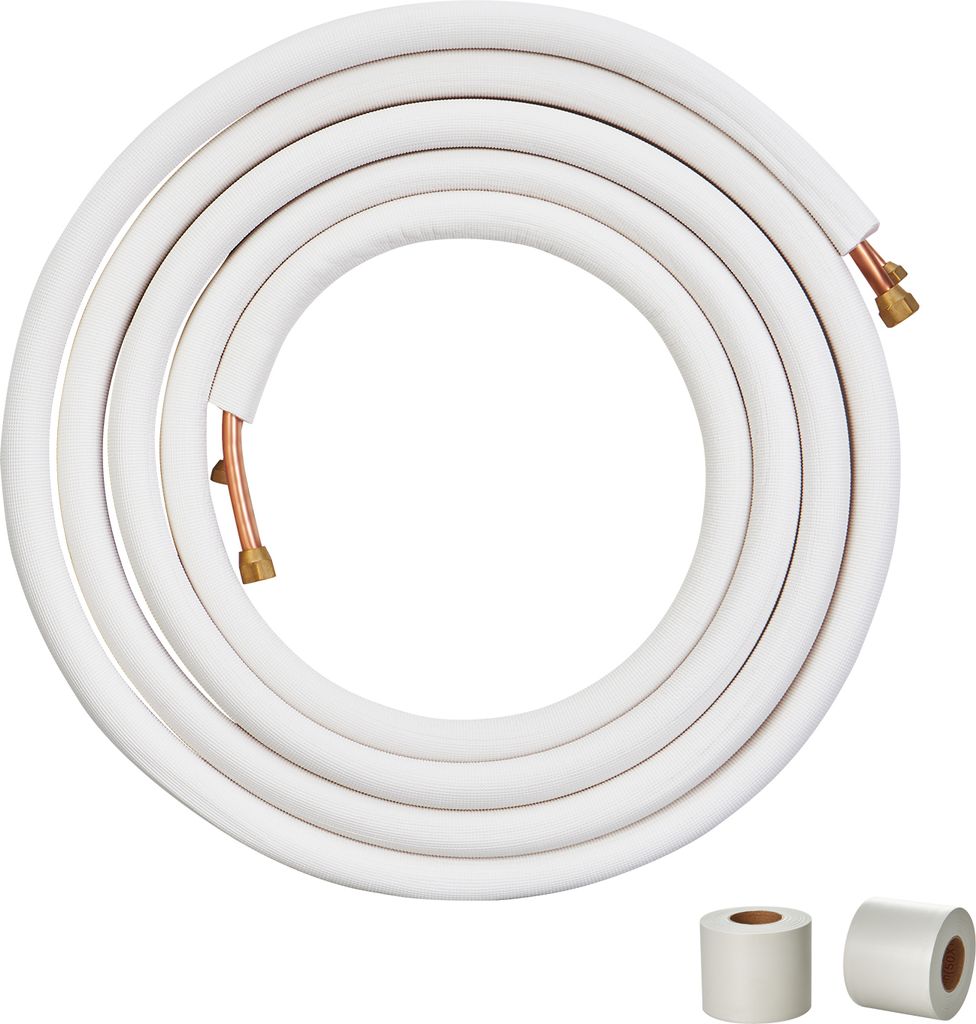 VEVOR 25FT Mini-Split-Leitungsset, Kupferrohre mit 1/4" und 1/2" Außendurchmesser und dreischichtiger Isolierung, für Mini-Split-Klimaanlagen, K...