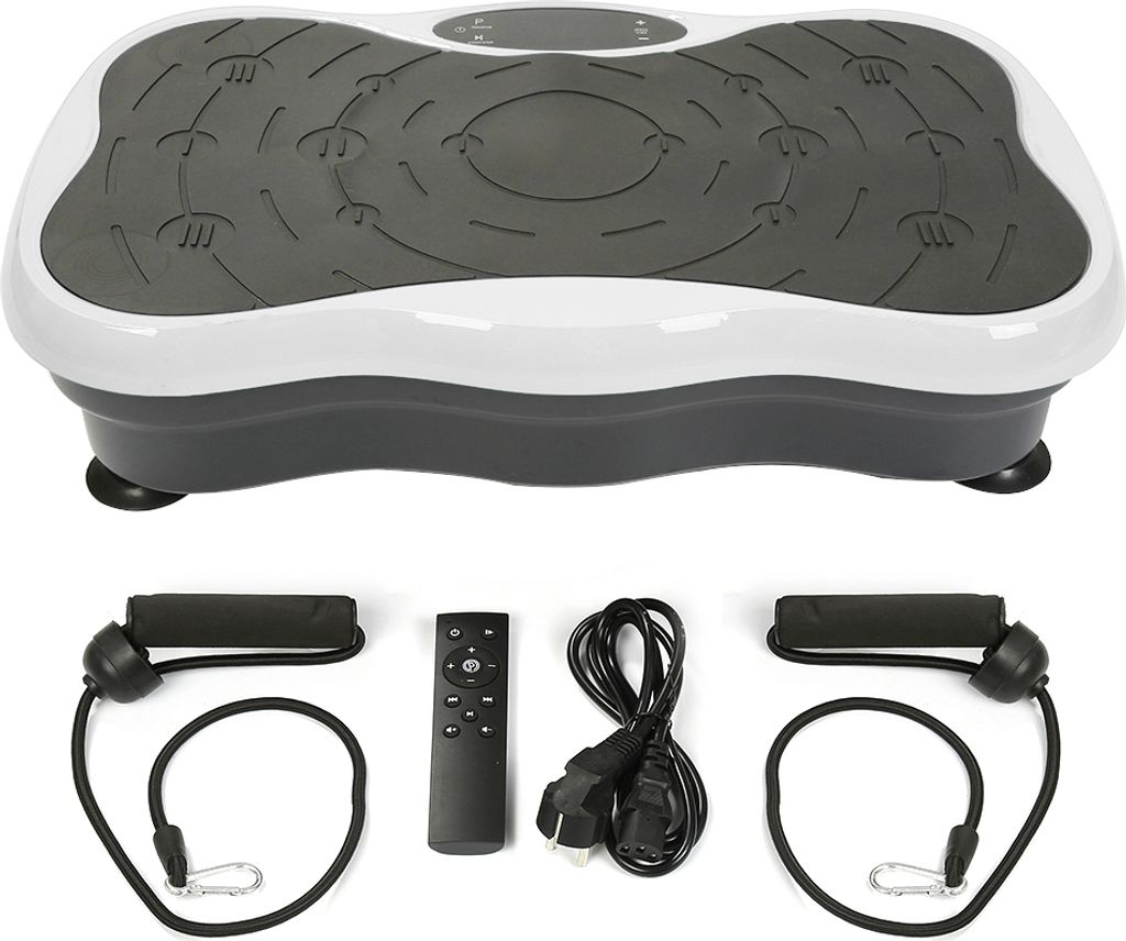 Vibrationsplatte Fitness Vibrationsplatte Bluetooth LCD Fitness Trainer für Fettabbau Muskelkräftigung Schwarz-Weiß