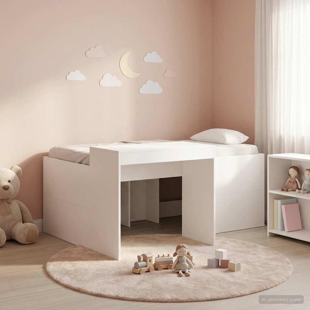 Maison Exclusive - Hochbett mit Schreibtisch für Kinder Weiß Holzwerkstoff