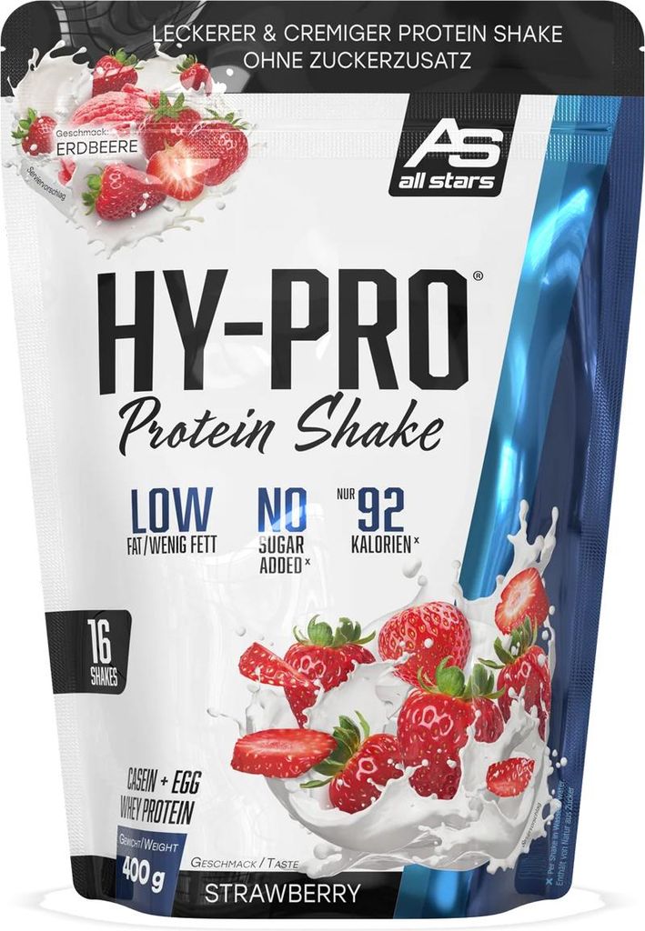 AllStars Hy-Pro Cremiger Protein Shake Strawberry 400g Produktbild 