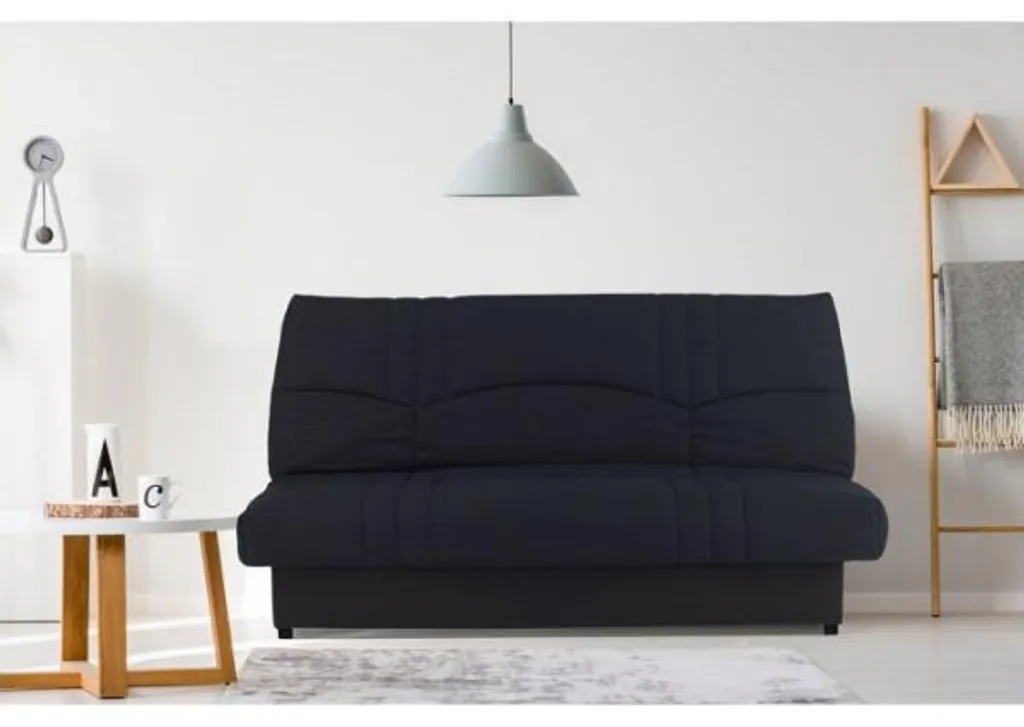 Lit d'appoint Canapé Clic-clac 3 Places PIXIE Noir pour Studio et Salon - 2