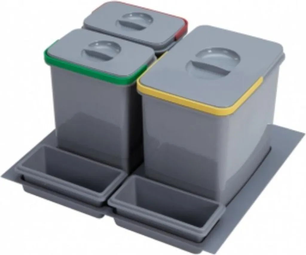 Pattumiera Pratiko600 3 Secchi: Kit Montaggio Rapido Sottolavello