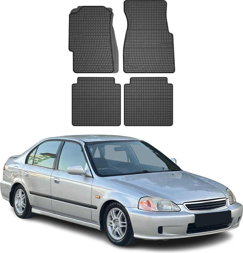 OMAC Gummi Fußmatten für Honda Civic 4D SD 1995-2001 Automatten Gummi Schwarz 4x
