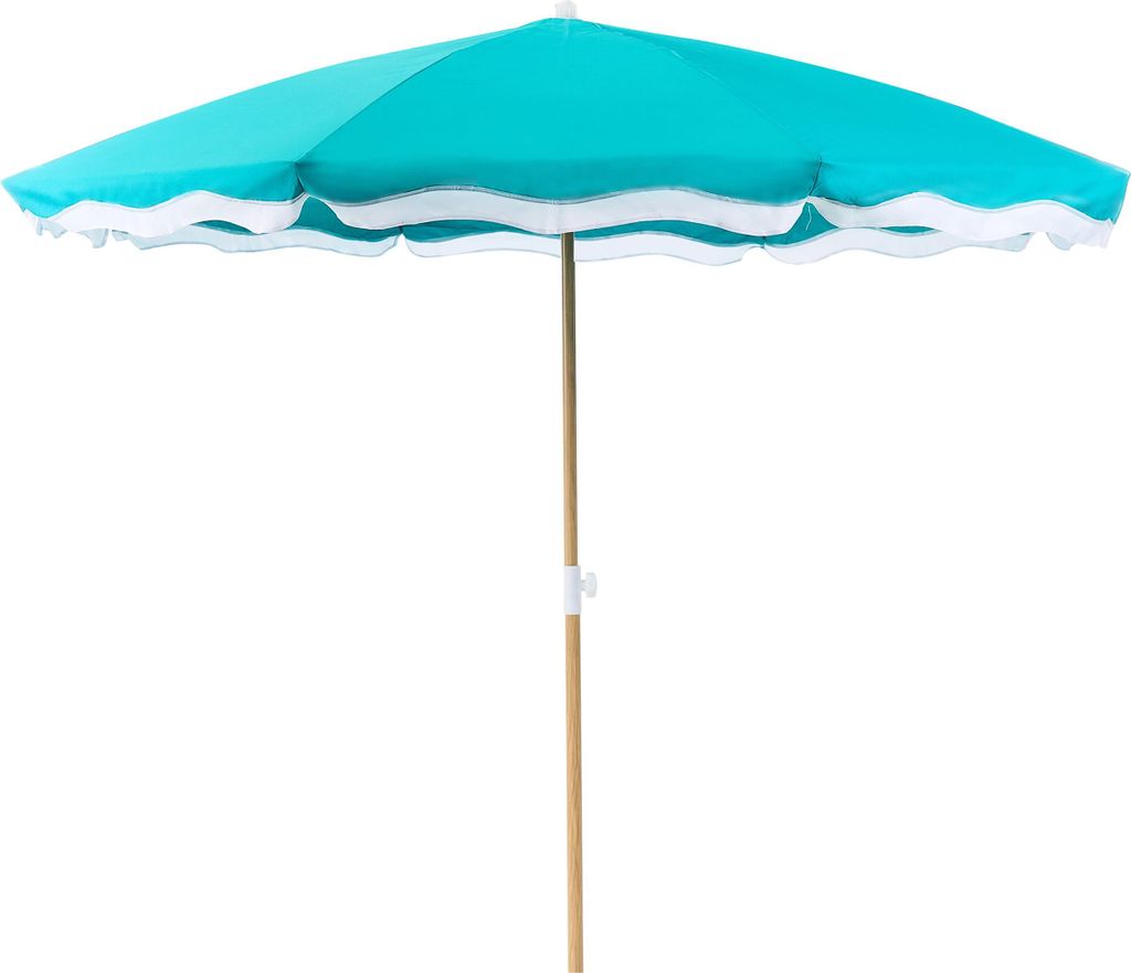 BELIANI Sonnenschirm Türkis 232 cm Polyestergewebe Stahlstange für Balkon Terrasse Garten