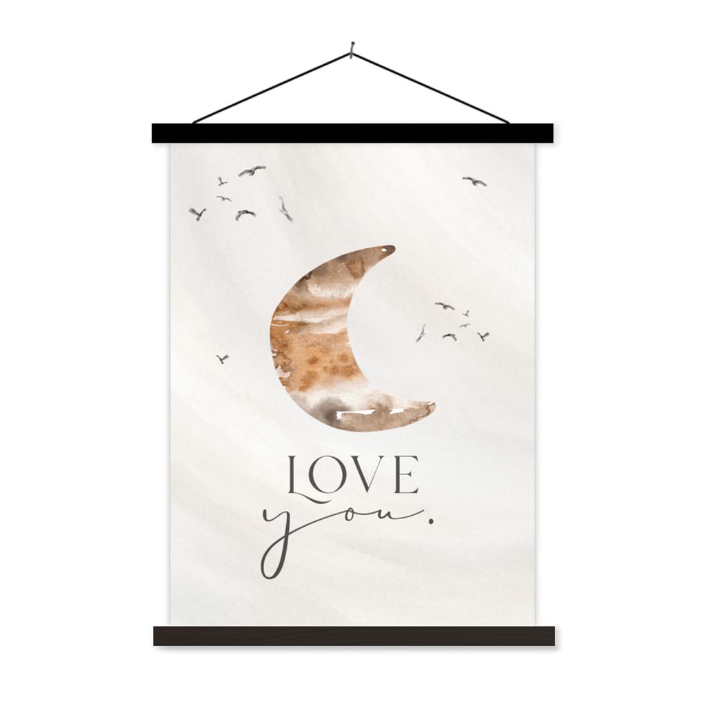 MuchoWow Textilposter Zitate - Sprichwörter - Kinder - Liebe dich - Jungen - Mädchen - Kinder 90x120 cm mit schwarzem Rahmen - Dekoration