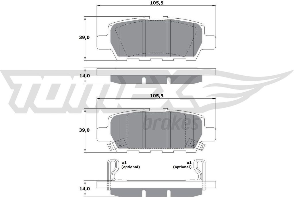 TOMEX brakes Bremsbeläge Satz Hinten Bremsklötze für NISSAN Produktbild 