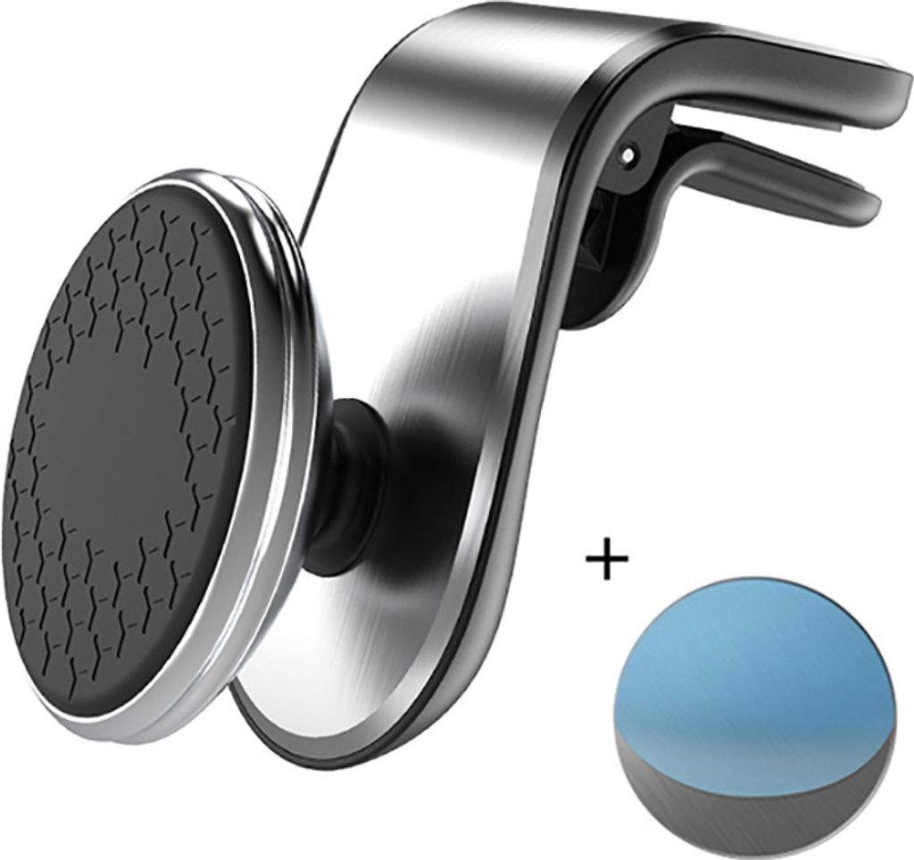 INF 360° drehbare magnetische Autohalterung Handyhalterung Silber