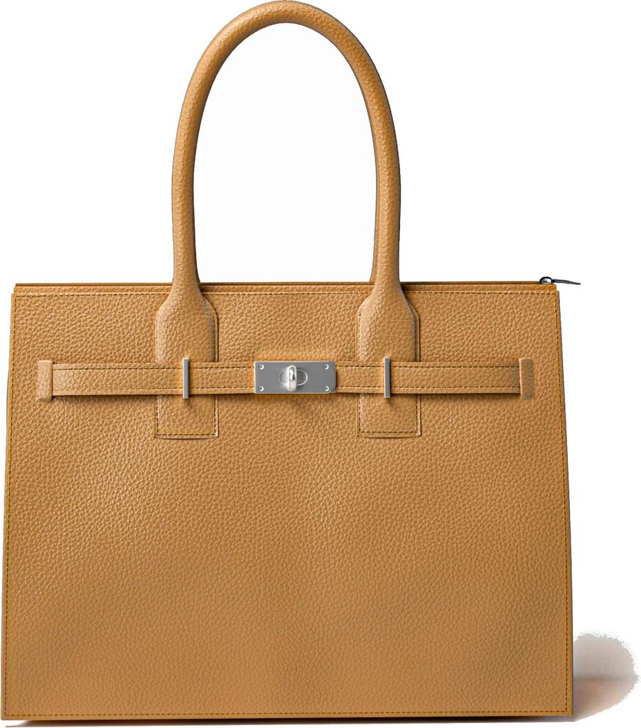 Damen Umhänge Handtasche aus Echtleder – Italy 30636 Taupe chiaro