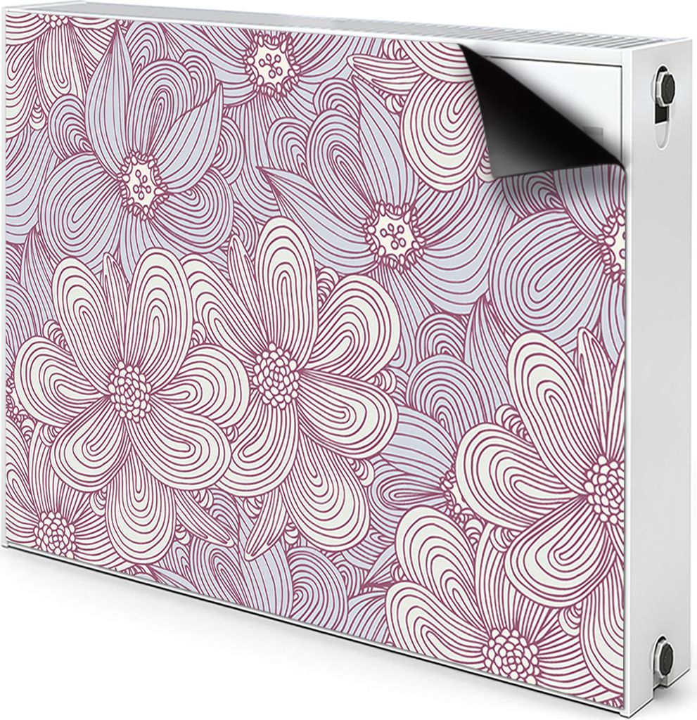 Magnet Heizung Verkleidung Abdeckung Heizung Heizkörperabdeckung 90x60 cm - Blumen, Doodle