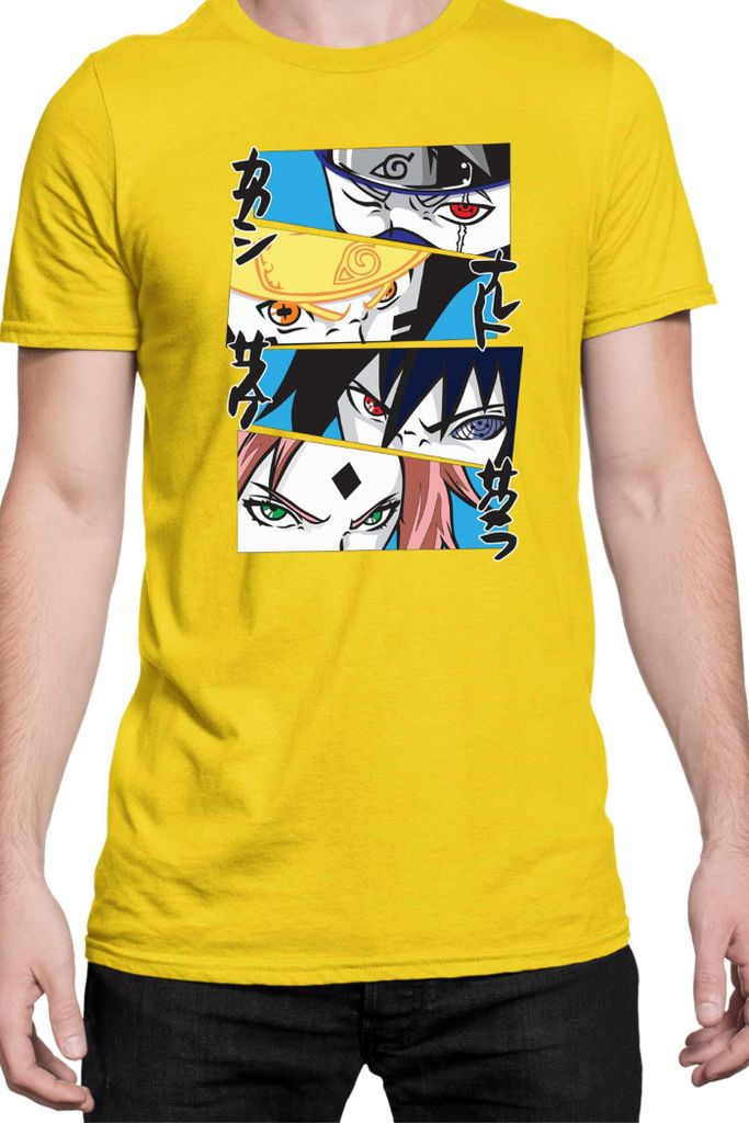 Herren T-Shirt Naruto Team 7 05, Man XL / Gelb
