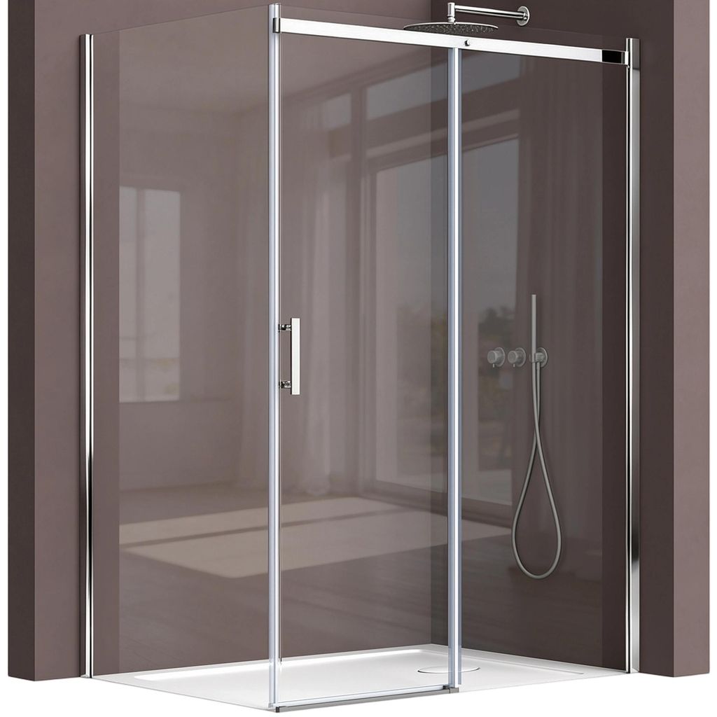 doporro Eckdusche 75x140x195cm chrom Duschkabine Produktbild 