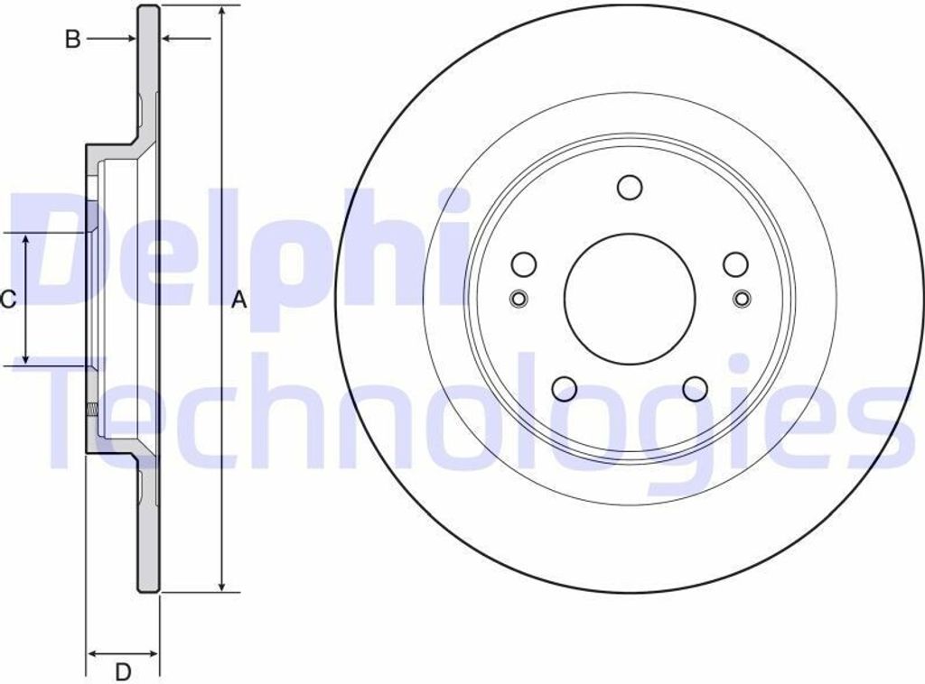 2x DELPHI Bremsscheibe BG4924C passend für PEUGEOT 4008 SUV Produktbild 