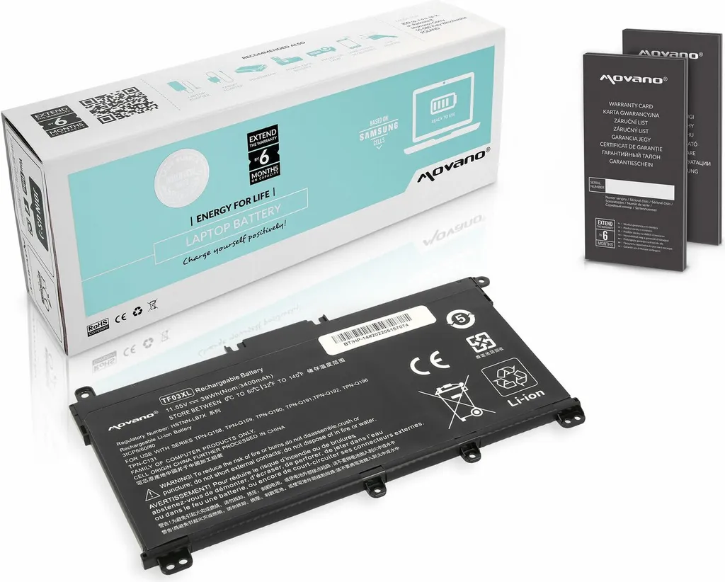 Batterie TF03XL pour HP Pavilion 14-BF 14-BP 15-CD Haute Capacité 41.7Wh - 6