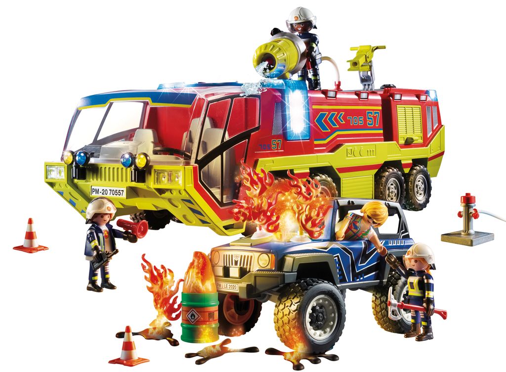 Playmobil 70557 City Action Feuerwehreinsatz mit Löschfahrzeug SUV Öl NEU OVP 
