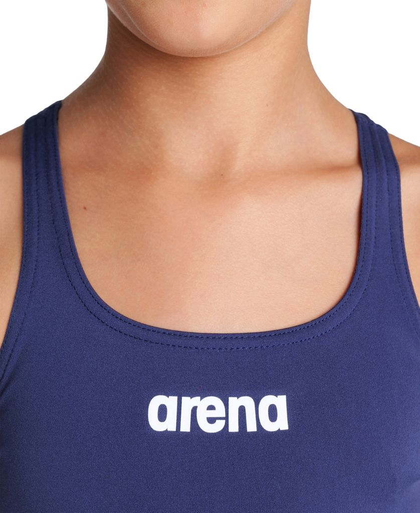 Arena Badeanzug Mädchen Swim Pro Einfarbig navy weiß Gr 128