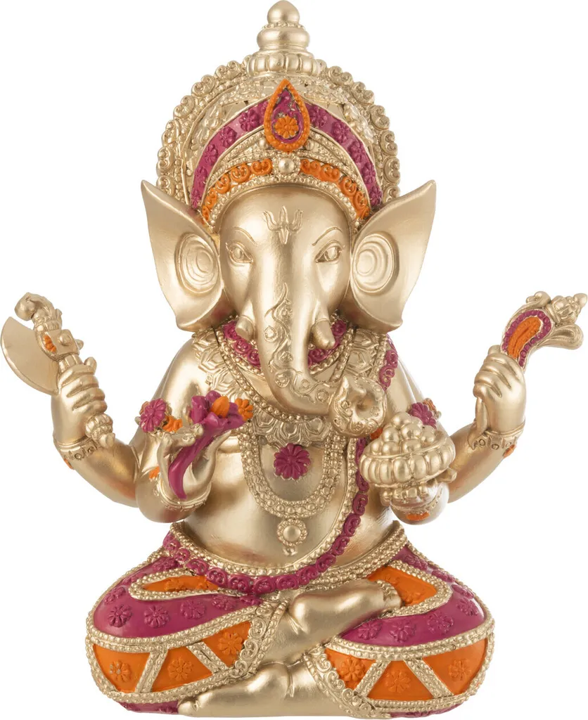 Figurine Ganesh assis en résine - Objet de décoration intérieure J-Line