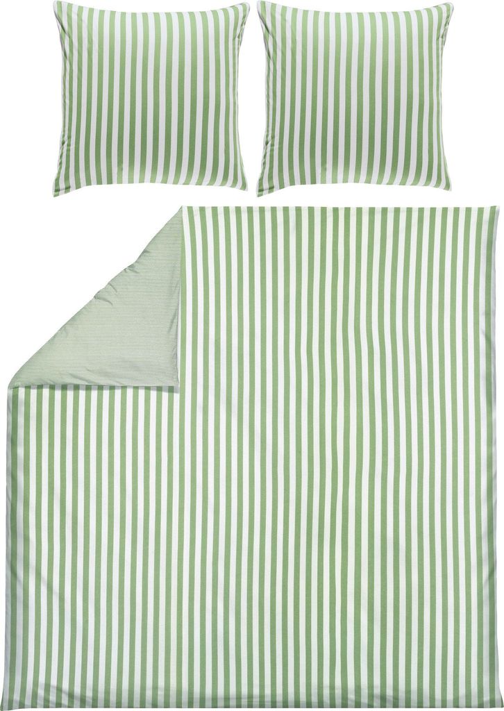 Erwin Müller Wendebettwäsche jade-weiß 1x 200x200 cm + 2x 80x80 cm