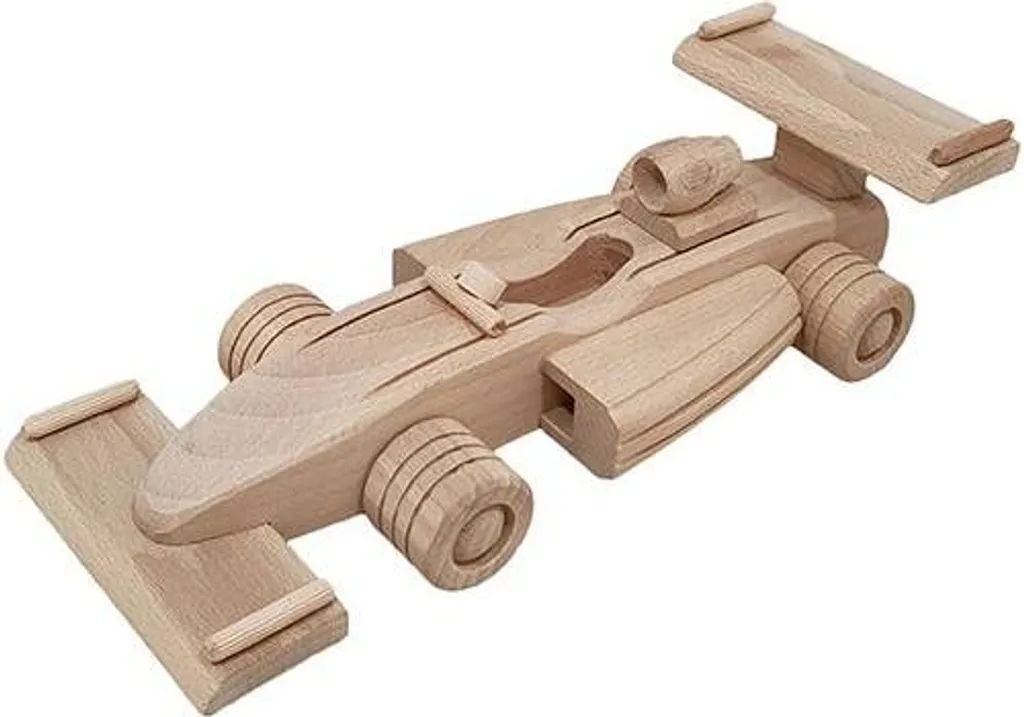 Jouet en bois Formule 1 de course - Grande voiture F1 Hobbygroep 27 cm
