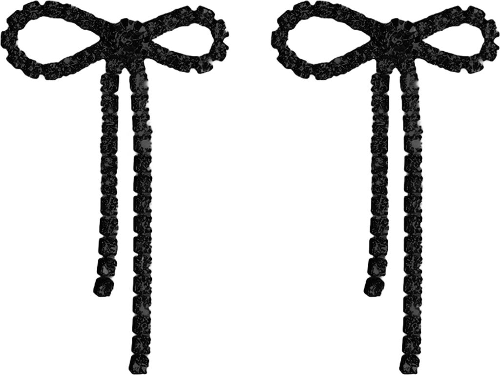 1 Paar Damen-Ohrstecker mit Strass, Schleife, Quaste, Ohrringe mit Schleife, lange Quaste, Schmuckzubehör