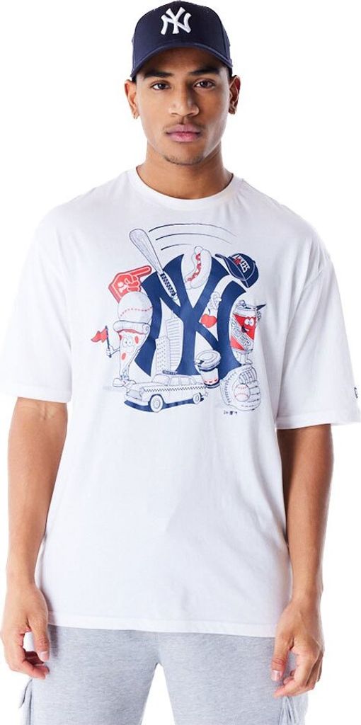 New Era Mlb Food Graphic New York Yankees Kurzarm-t-shirt Weiß S Mann Weiß S