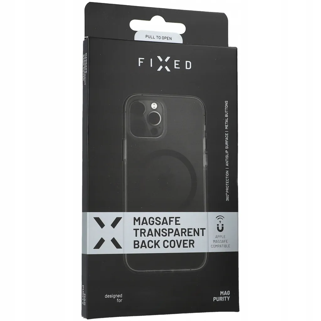 Fixed MagPurity Coque MagSafe pour Apple iPhone 12 et 12 Pro Transparente