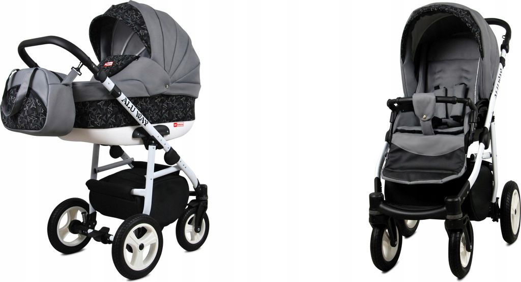 BabyLux Alu Way | 2in1 Kinderwagen Set | Steel Arrow | Kombikinderwagen | Kinderwagenset | Buggy + Babywanne