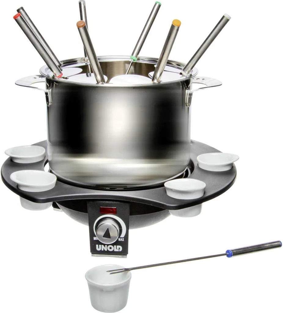Unold Fondue Elegance 48645: Set Fonduta Elettrica 1.5L Acciaio Inox