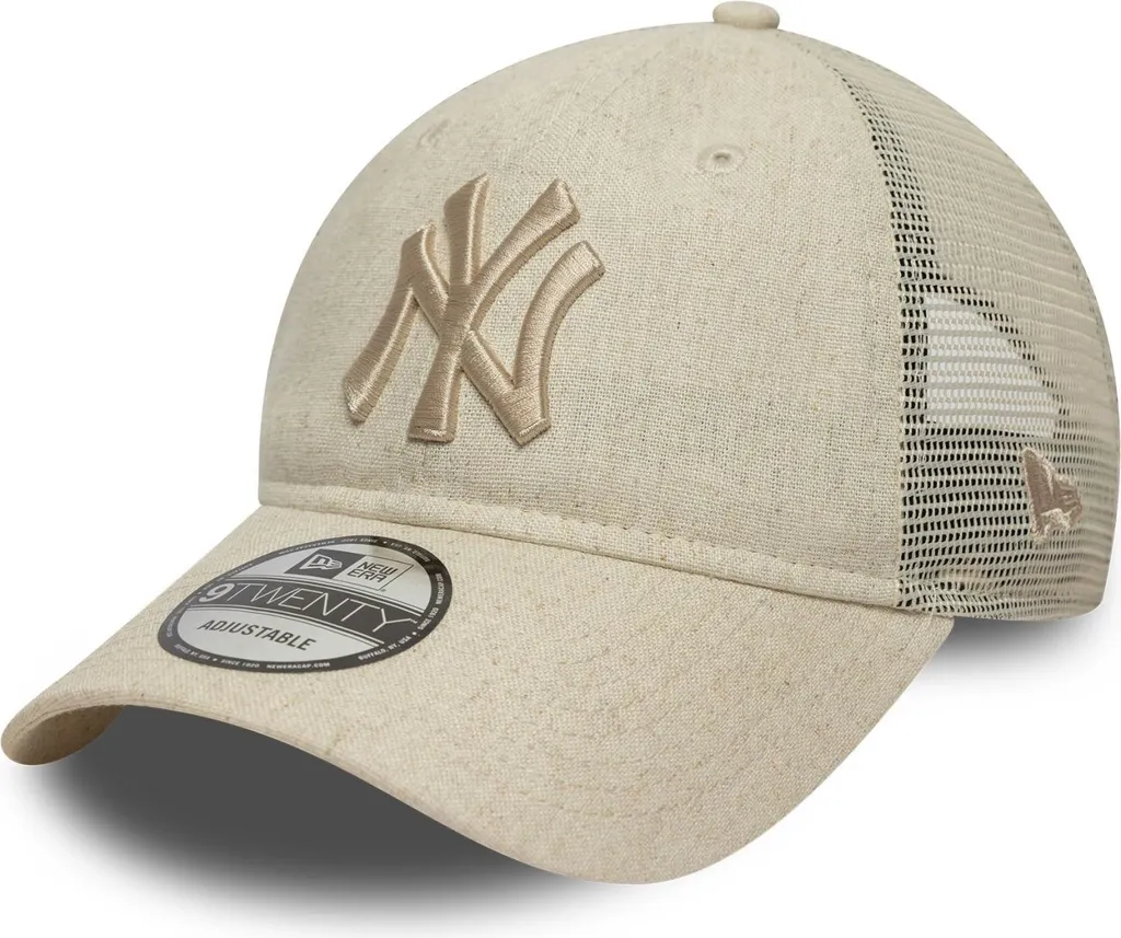 Casquette NY Yankees 9Twenty Beige en Lin - Finition Mesh Respirante New Era