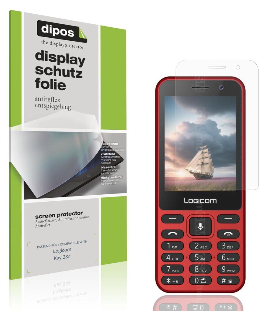 4x Schutzfolie für Logicom Kay 284 matt Displayschutzfolie Folie Display Schutz dipos