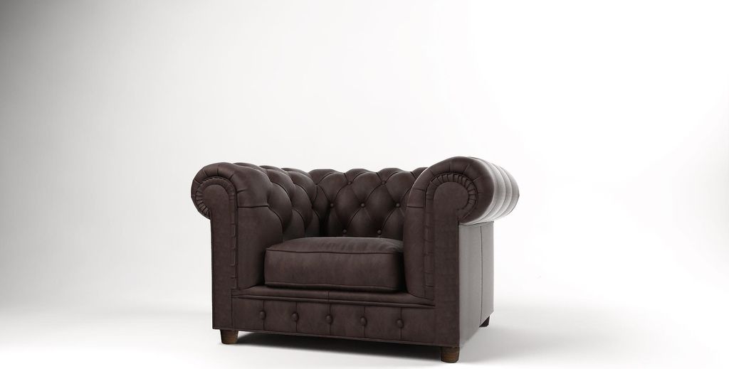 Sessel Fernseh Sitz Club Lounge Textil Leder Edler Design Chesterfield Polster