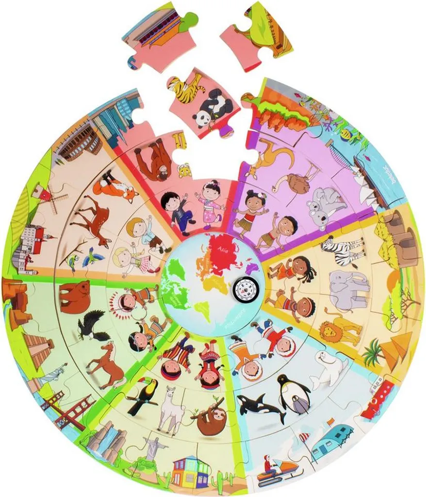 Puzzle éducatif XXL Découvrir le Monde avec illustrations des animaux