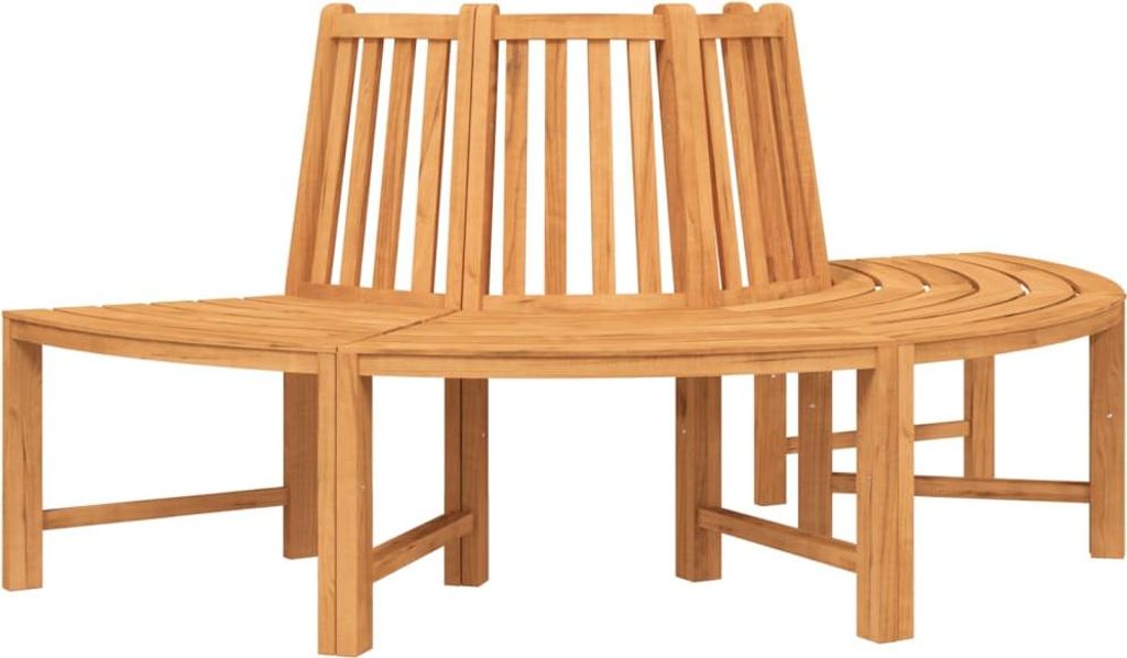 vidaXL Baumbank Halbrund Ø201 cm Massivholz Teak