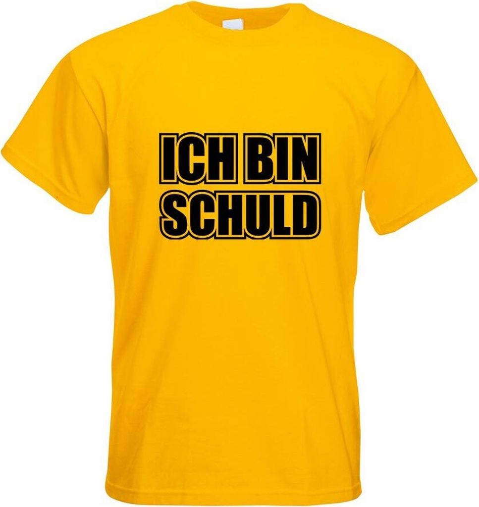 Kiwistar - T-Shirt - gelb - ICH Bin Schuld Motiv Bedruckt Funshirt Design Print - mit Motiv Bedruckt - Funshirt Design - Sport - Freizeit - Herren ...