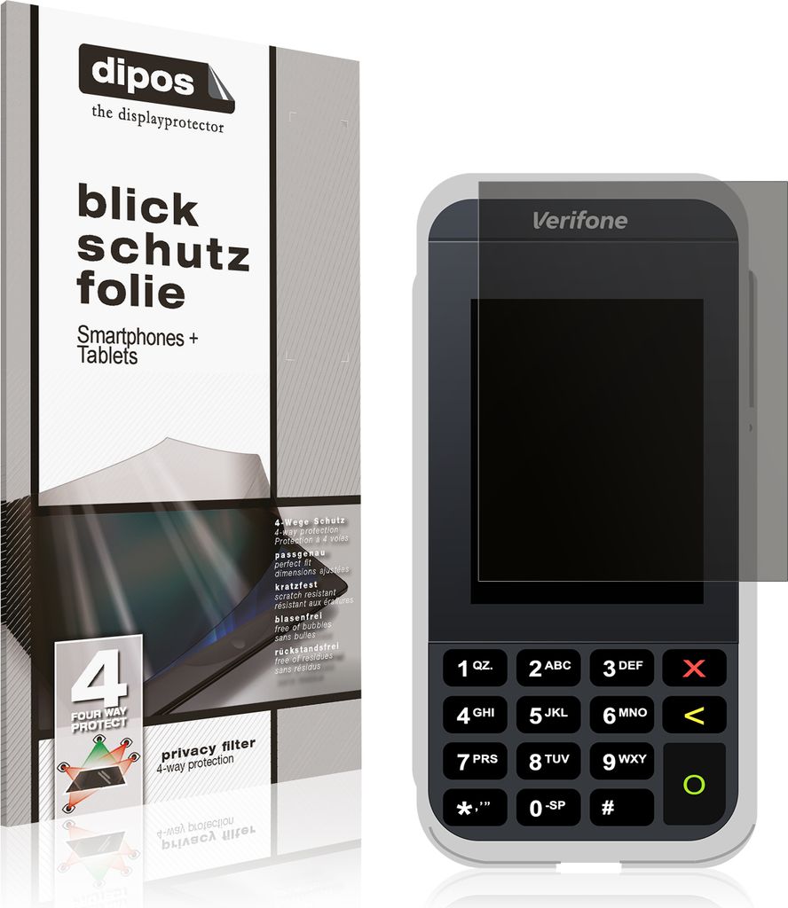 Blickschutzfolie für Verifone e285 matt Schutzfolie Folie Display Schutz dipos
