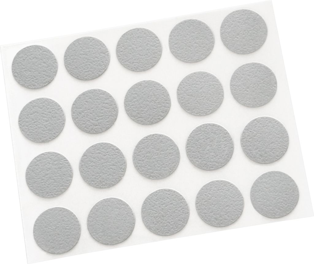 Adsamm | 20 x Abdeckkappen | Ø 13 mm | Grau hell | rund | 0,45 mm dünne selbstklebende Möbelpflaster von Adsamm