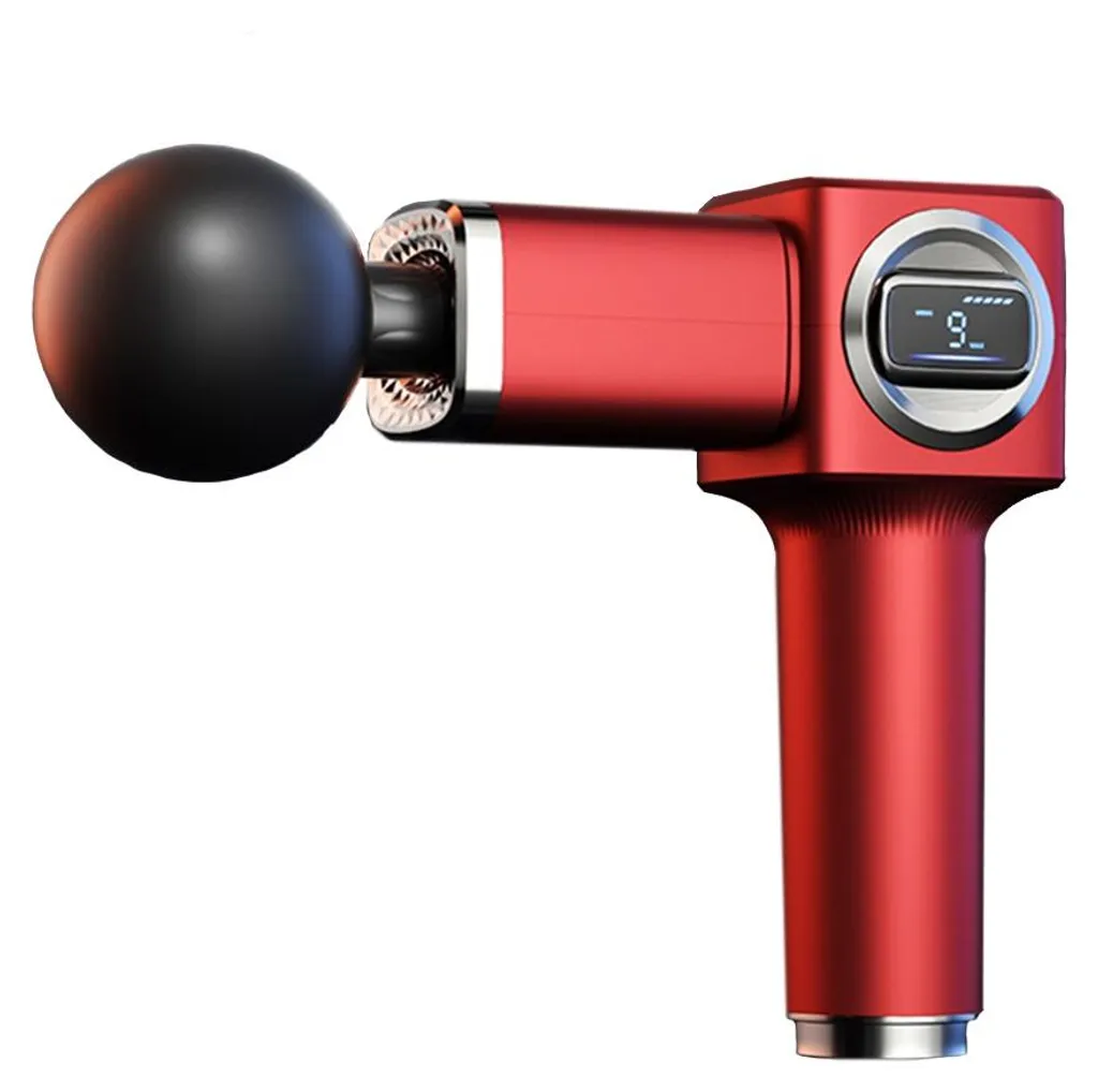 INF Pistolet de massage numérique 9 vitesses LCD Rouge ABS 23cm