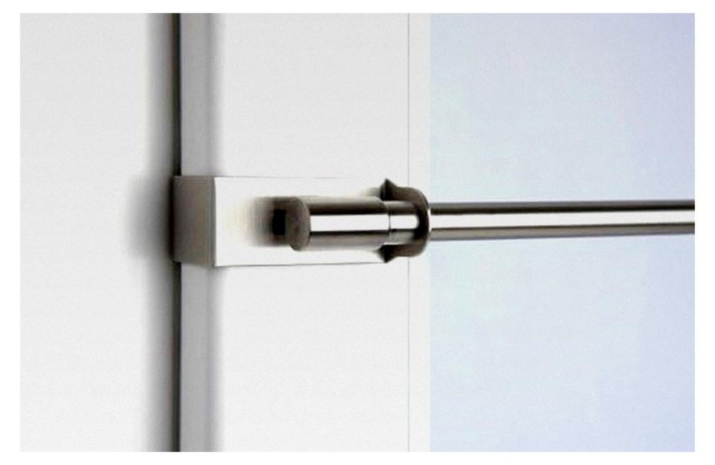 Klemmstange Easy Fix in 2 Größen und 2 Farben, ausziehbar ohne Bohren, für Vitragen, 75-125 cm, Edelstahl-Optik