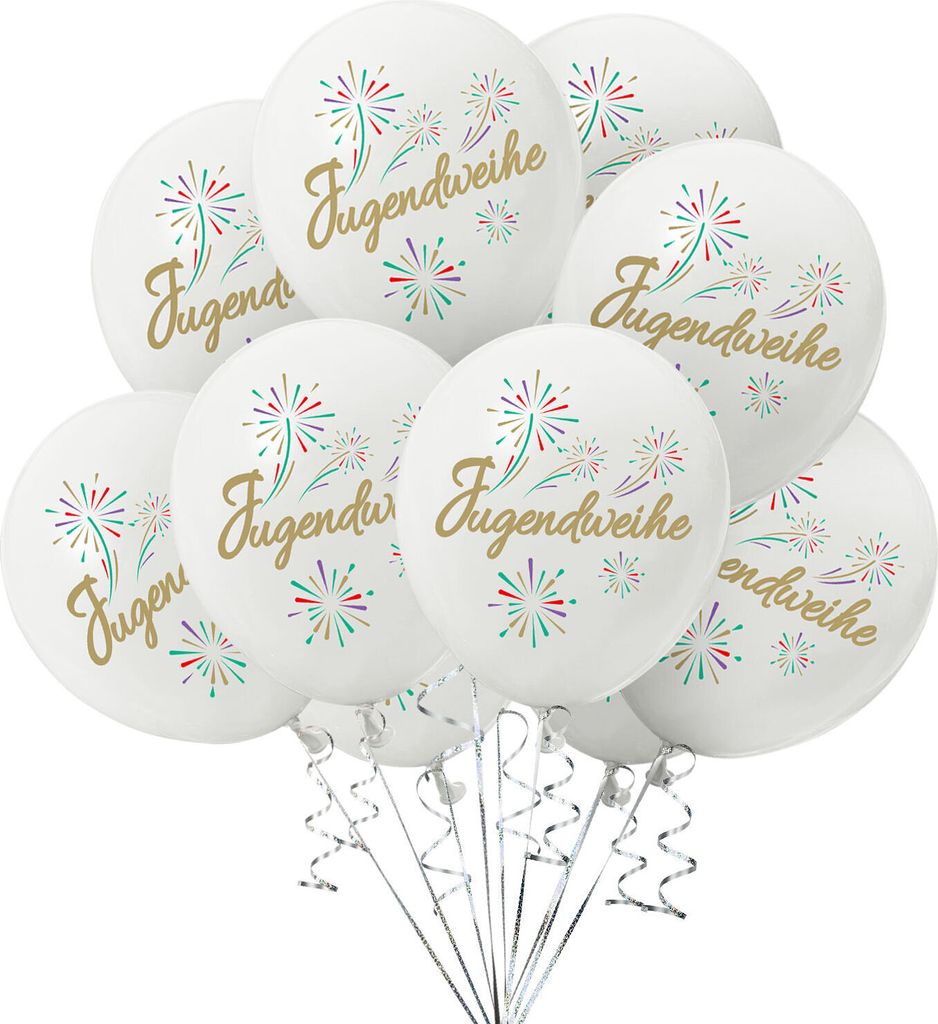 Oblique Unique Jugendweihe Luftballon Set 10 Stk. Ballons Produktbild 
