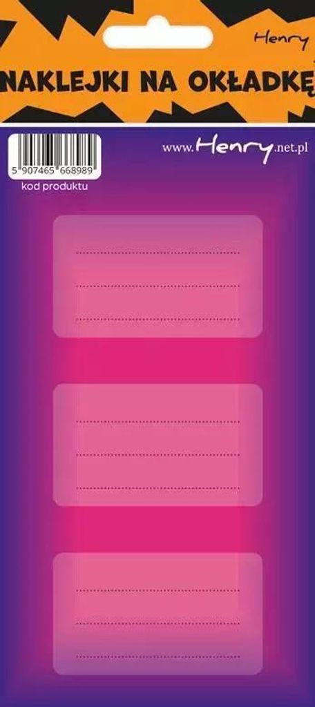 Zestaw naklejek na okładkę w kolorach niebieskim i różowym
