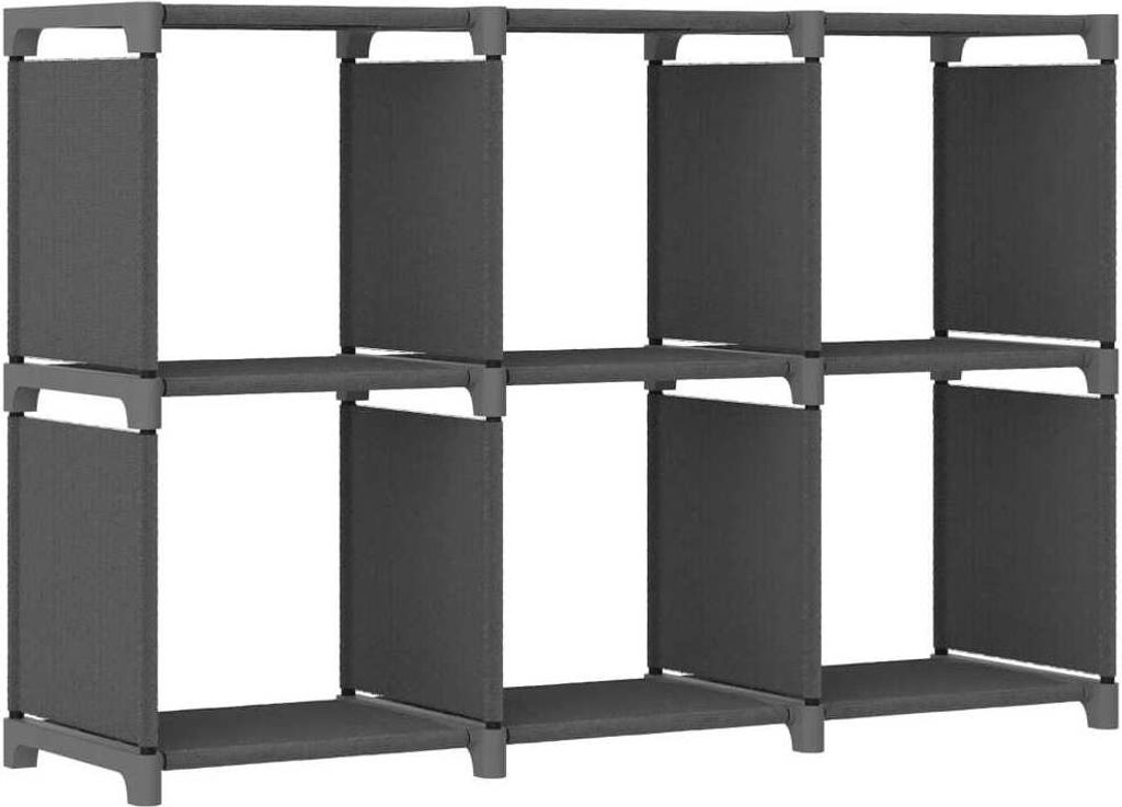Würfel-Regal 6 Fächer Grau 103x30x72,5 cm Stoff