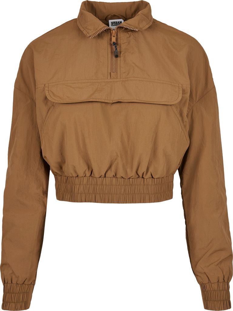 Urban Classics Ladies - Crinkle Pull Over Jacke braun - XL