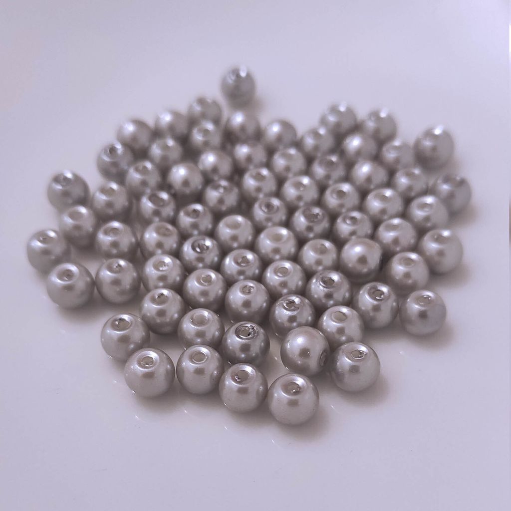Glasperlen - Typ 'rund' - 12g - 2 mm - Silber