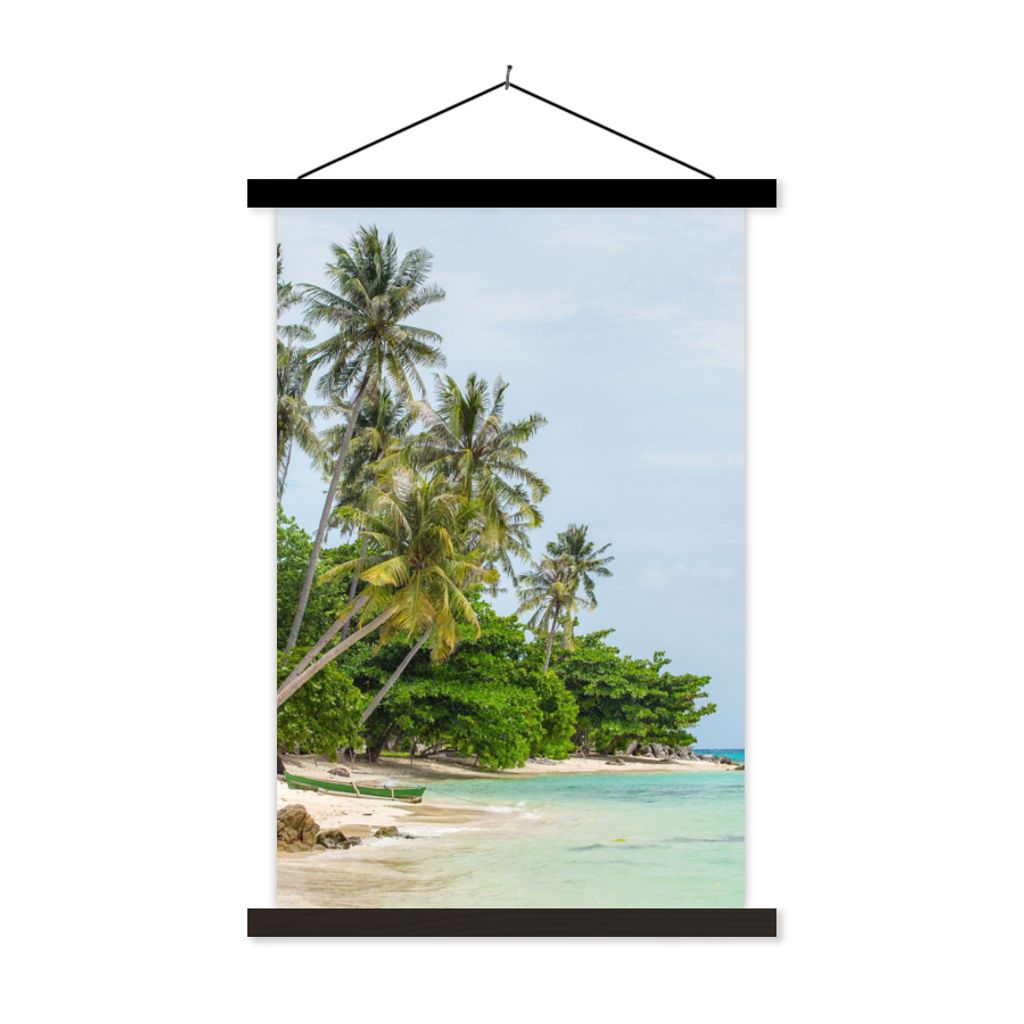 MuchoWow Textilposter Palmen - Strand - Sommer - Tropisch 120x180 cm mit schwarzem Rahmen - Fotos