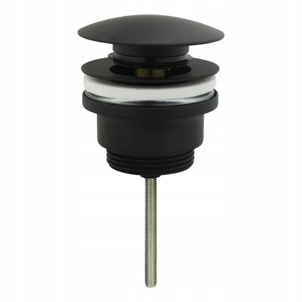 Bonde de lavabo clic-clac noir mat avec ou sans trop-plein standard 1/4