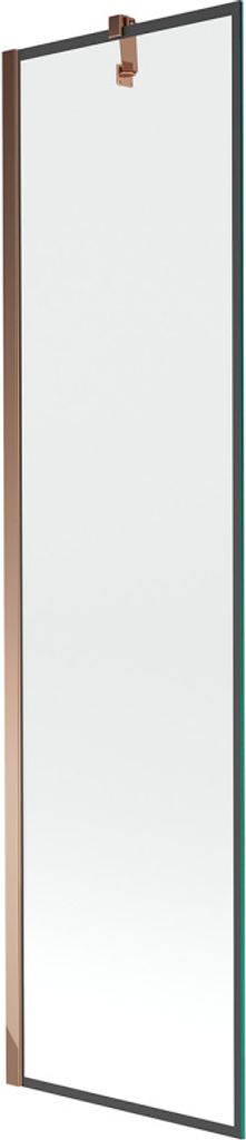 Mexen Next 1-Flügel-Badewannenwand 50 x 150 cm, Schwarzes Design, Rosa Gold - 895-050-000-00-70-60
