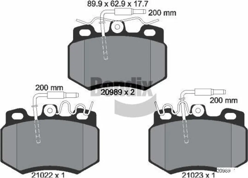 Jeu de plaquettes de frein Bendix BPD1384 - OE 425037 pour Citroën C15, 205