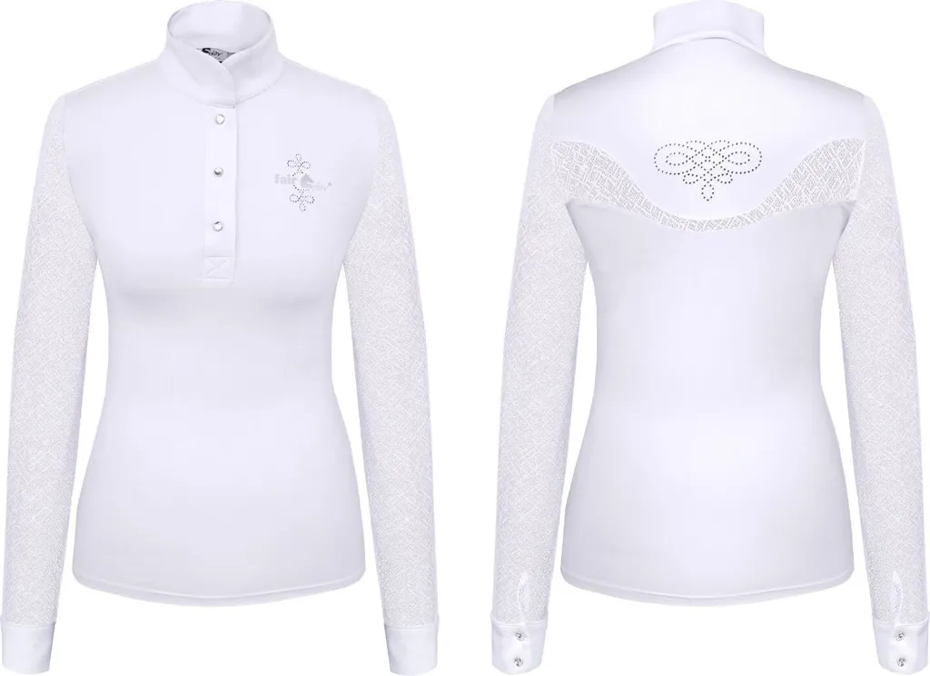 Chemise de concours blanche confortable et chic avec dentelle - Taille 42